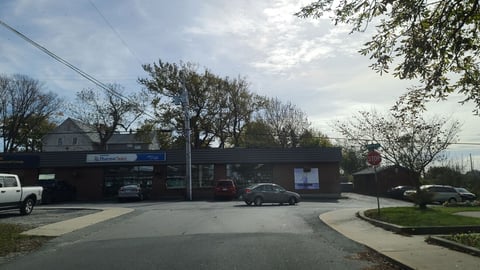 Lockeport NS, CAN, October 14, 2022 - A wide open empty street in Lockeport NS on a cloudy autumn day. PharmaChoice is ahead.; Shutterstock ID 2217309741