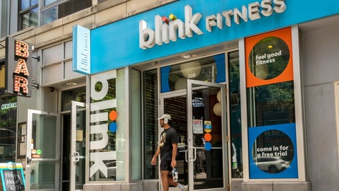 New York NY USA-August 12, 2024 A branch of the Blink Fitness chain of gyms in the New York neighborhood of Chelsea; Shutterstock ID 2501946801