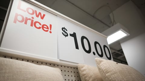 Austin, TX, USA - 30 May 2024 - A sign in a Target retail store to advertise lower prices; Shutterstock ID 2527461317