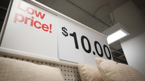 Austin, TX, USA - 30 May 2024 - A sign in a Target retail store to advertise lower prices; Shutterstock ID 2527461317